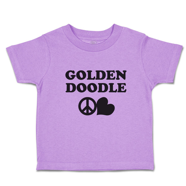 Golden Doodle Pet Animal Dog Name with Heart and Peace Symbol