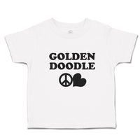 Toddler Clothes Golden Doodle Pet Animal Dog Name with Heart and Peace Symbol