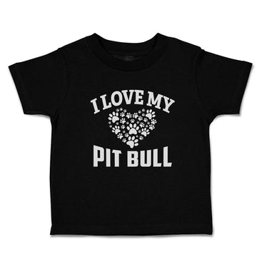 Toddler Clothes I Love My Pit Bull with Paws Toddler Shirt Baby Clothes Cotton