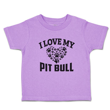 Toddler Clothes I Love My Pit Bull with Paws Toddler Shirt Baby Clothes Cotton