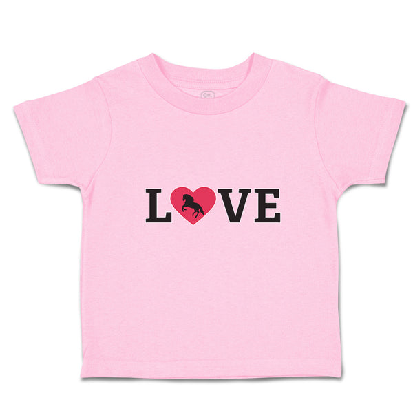 Toddler Clothes Love Heart Symbol Inside Horse Toddler Shirt Baby Clothes Cotton