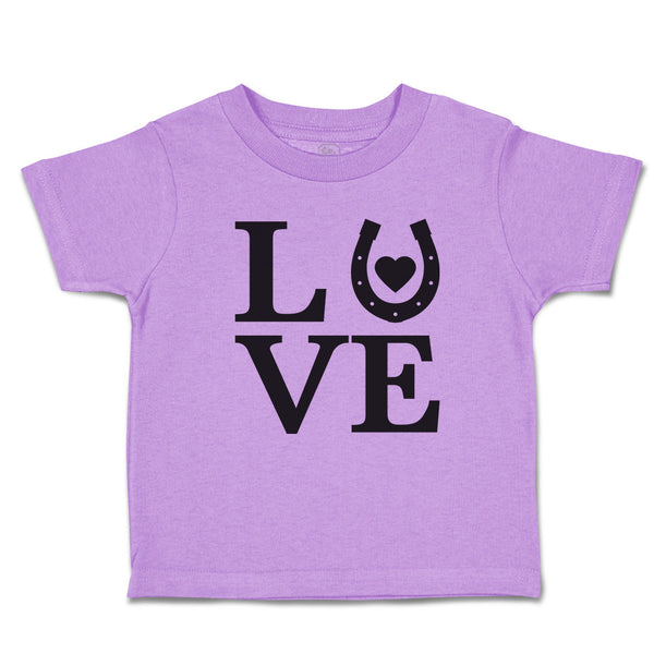Toddler Clothes Love Horse Shoe with Black Heart Toddler Shirt Cotton