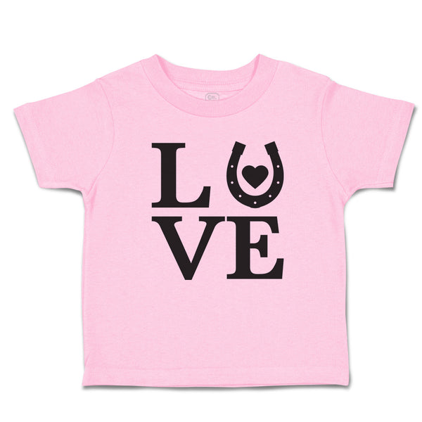 Toddler Clothes Love Horse Shoe with Black Heart Toddler Shirt Cotton
