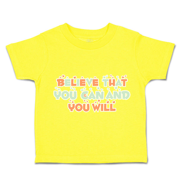 Toddler Clothes Believe That You Can and You Will Heart Toddler Shirt Cotton