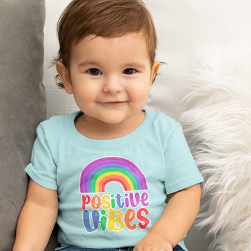 Toddler Clothes Positive Vibes Rainbow Toddler Shirt Baby Clothes Cotton