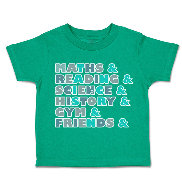 Toddler Clothes Maths Reading Science History Gym Toddler Shirt Cotton