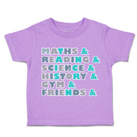 Toddler Clothes Maths Reading Science History Gym Toddler Shirt Cotton