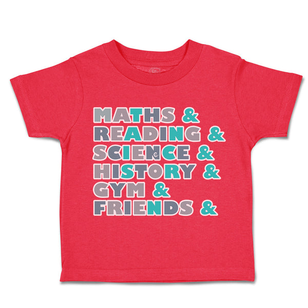Toddler Clothes Maths Reading Science History Gym Toddler Shirt Cotton