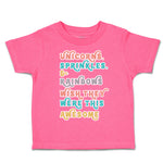 Toddler Clothes Unicorns Sprinkles Rainbows Wish Awesome Toddler Shirt Cotton