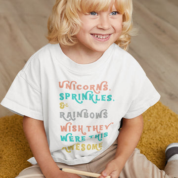 Toddler Clothes Unicorns Sprinkles Rainbows Wish Awesome Toddler Shirt Cotton
