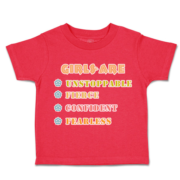 Toddler Clothes Girls Are Unstoppable Fierce Confident Toddler Shirt Cotton