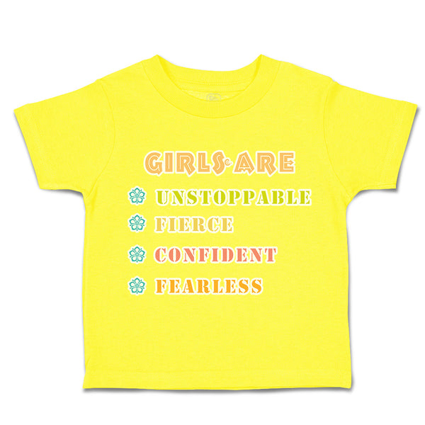 Toddler Clothes Girls Are Unstoppable Fierce Confident Toddler Shirt Cotton