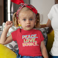 Toddler Clothes Peace Love Books Toddler Shirt Baby Clothes Cotton