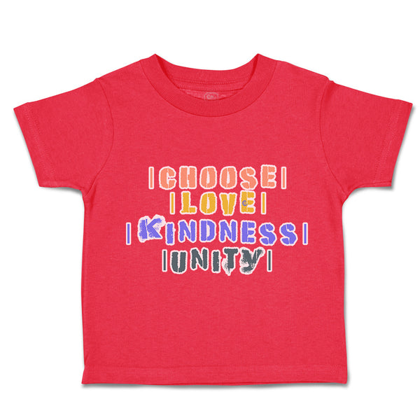 Toddler Clothes Choose Love Kindness Unity Toddler Shirt Baby Clothes Cotton