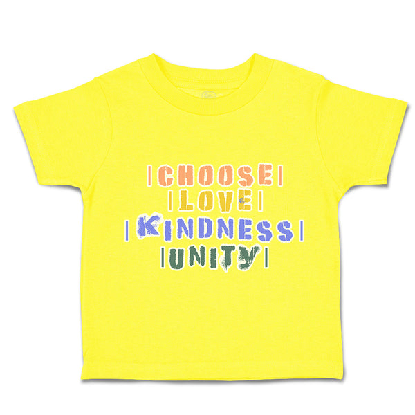 Toddler Clothes Choose Love Kindness Unity Toddler Shirt Baby Clothes Cotton