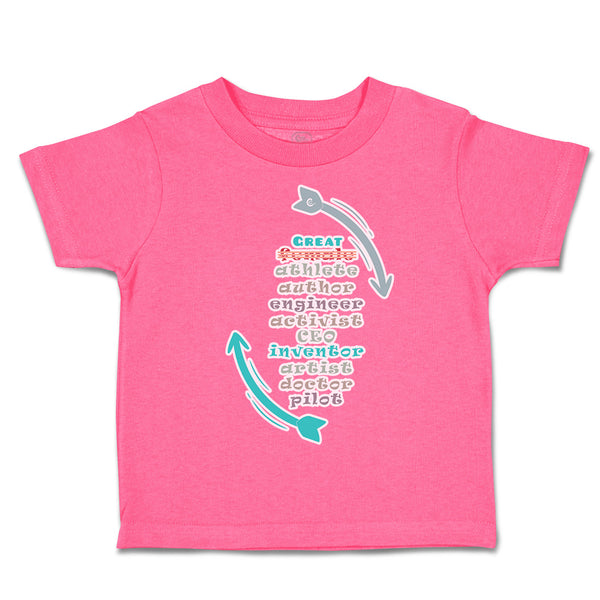 Toddler Clothes Great Female Athlete Author Engineer Activist Toddler Shirt