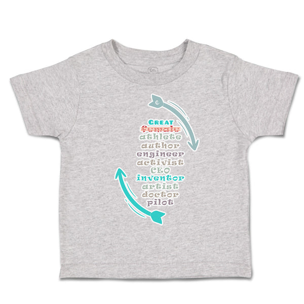 Toddler Clothes Great Female Athlete Author Engineer Activist Toddler Shirt