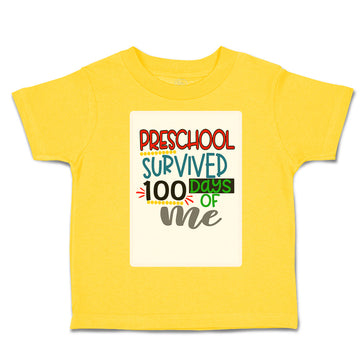 Toddler Clothes Pre-School Survived 100 Days of Me Toddler Shirt Cotton