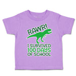 Toddler Clothes Rawr! I Survived 100 Days of School Toddler Shirt Cotton