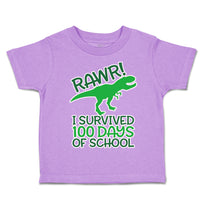 Toddler Clothes Rawr! I Survived 100 Days of School Toddler Shirt Cotton