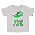 Toddler Clothes Rawr! I Survived 100 Days of School Toddler Shirt Cotton