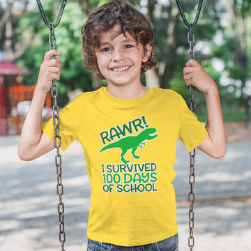 Toddler Clothes Rawr! I Survived 100 Days of School Toddler Shirt Cotton