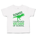 Toddler Clothes Rawr! I Survived 100 Days of School Toddler Shirt Cotton