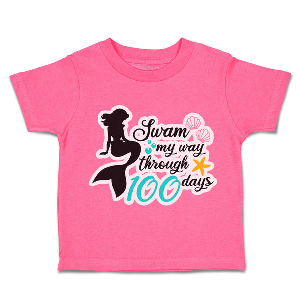 Toddler Clothes Swam My Way Through 100 Days Toddler Shirt Baby Clothes Cotton