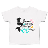 Toddler Clothes Swam My Way Through 100 Days Toddler Shirt Baby Clothes Cotton