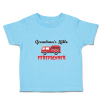 Toddler Clothes Grandma's Little Firefighter with Working Vehicle Toddler Shirt