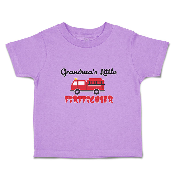 Toddler Clothes Grandma's Little Firefighter with Working Vehicle Toddler Shirt