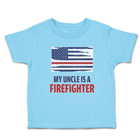 Toddler Clothes My Uncle Is A Firefighter with Country Flag Toddler Shirt Cotton