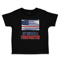 Toddler Clothes My Uncle Is A Firefighter with Country Flag Toddler Shirt Cotton