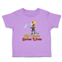Toddler Clothes My Uncle Saves Lives Profession Firefighter Rescue Toddler Shirt