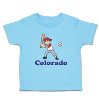 Colorado Boy Playing Baseball Sport Bat and Ball