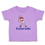 Toddler Clothes Colorado Boy Playing Baseball Sport Bat and Ball Toddler Shirt