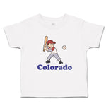 Toddler Clothes Colorado Boy Playing Baseball Sport Bat and Ball Toddler Shirt