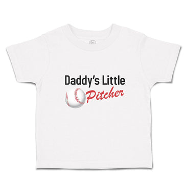 Toddler Clothes Daddy's Little Picther Sport Baseball Toddler Shirt Cotton