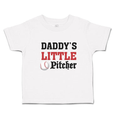 Toddler Clothes Daddy's Little Picther Sport Baseball Toddler Shirt Cotton