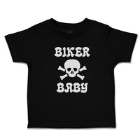 Toddler Clothes Biker Baby Crossbone Skull in Silhouette Toddler Shirt Cotton