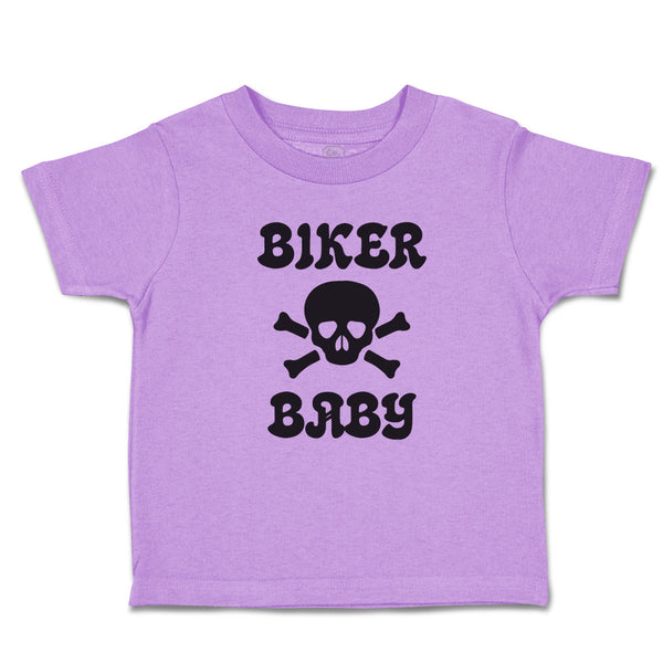 Toddler Clothes Biker Baby Crossbone Skull in Silhouette Toddler Shirt Cotton