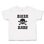 Toddler Clothes Biker Baby Crossbone Skull in Silhouette Toddler Shirt Cotton