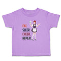 Toddler Girl Clothes Eat. Sleep. Cheer. Repeat. Girl Cheering Victory Cotton
