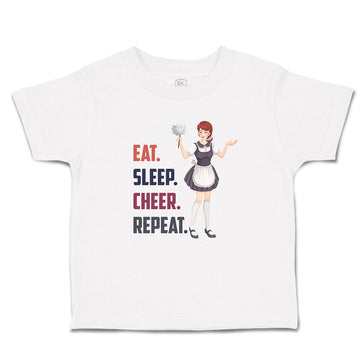 Toddler Girl Clothes Eat. Sleep. Cheer. Repeat. Girl Cheering Victory Cotton