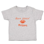 Cute Toddler Clothes Born Hatin' Michigan Sports Rugby Ball Toddler Shirt Cotton