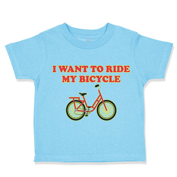 Toddler Clothes I Want to Ride My Bicycle Cycling Toddler Shirt Cotton