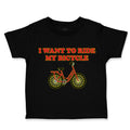 Toddler Clothes I Want to Ride My Bicycle Cycling Toddler Shirt Cotton