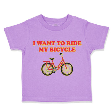 Toddler Clothes I Want to Ride My Bicycle Cycling Toddler Shirt Cotton