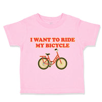 Toddler Clothes I Want to Ride My Bicycle Cycling Toddler Shirt Cotton