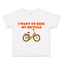 Toddler Clothes I Want to Ride My Bicycle Cycling Toddler Shirt Cotton